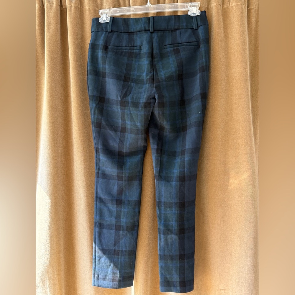 LOFT Blue and Black Plaid Pants Size 6 Marissa Skinny pants - Picture 2 of 10